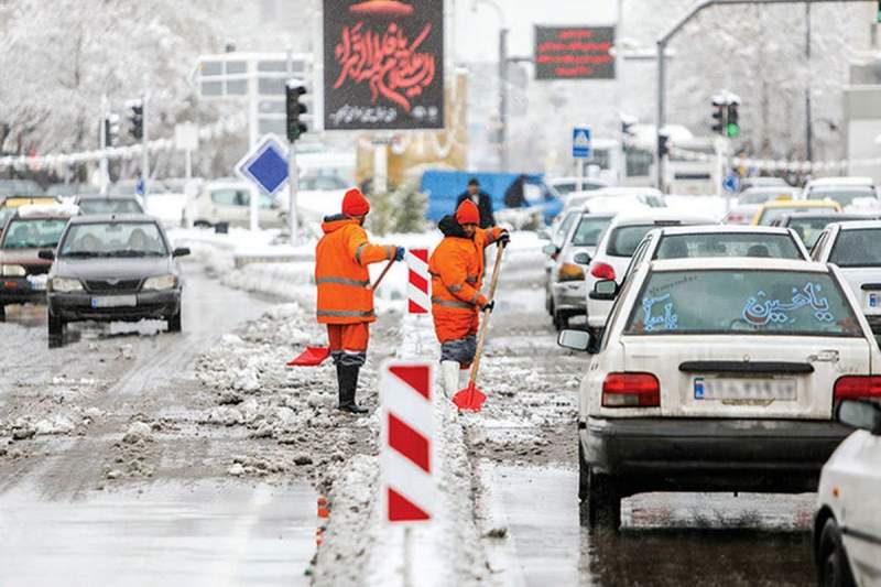 بارش برف و باران در جاده‌های ۱۰ استان کشور